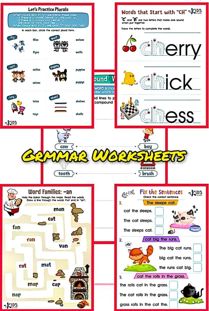 Grammar Worksheets for Grade 1